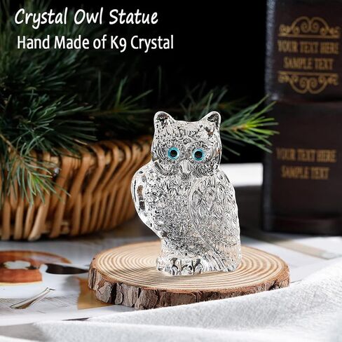هدايا بومة من IFOLAINA للنساء تمثال بومة كريستالي صغير من الزجاج فنغ شوي تمثال صغير لمحبي الطيور هدية لتزيين المنزل ورف الكتب - أزرق in Kuwait
