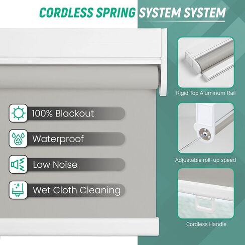 ظلال هوميديمو الدوارة للنوافذ اللاسلكية، ظلال تعتيم الغرفة للمنزل 39 × 72 بوصة، ستائر التعتيم للنوافذ والمكتب والحمام in Kuwait