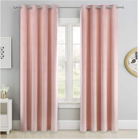 SINGINGLORY Ivory Velvet Curtains 52 x 63 Inch 2 Panels Set Room Darkening Grommet Window Curtains, Semi Blackout Drapes for Bedroom and Living Room (W52 xL63, Ivory Beige) in Kuwait