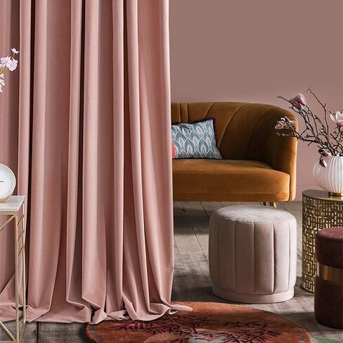 SINGINGLORY Ivory Velvet Curtains 52 x 63 Inch 2 Panels Set Room Darkening Grommet Window Curtains, Semi Blackout Drapes for Bedroom and Living Room (W52 xL63, Ivory Beige) in Kuwait
