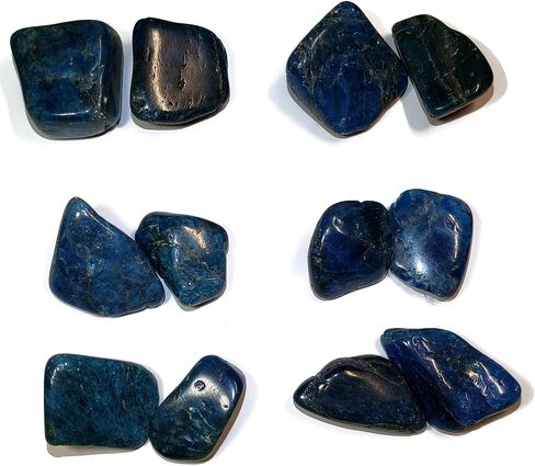 احجار كريمة كريستالية طبيعية مصقولة ومصقولة بدرجة ايه ايه من مدغشقر، قطعتين بلون ازرق اباتيت ازرق in Kuwait