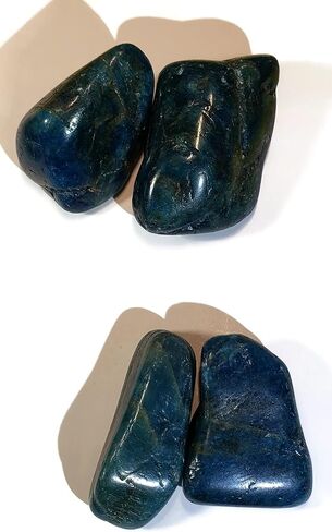 احجار كريمة كريستالية طبيعية مصقولة ومصقولة بدرجة ايه ايه من مدغشقر، قطعتين بلون ازرق اباتيت ازرق in Kuwait