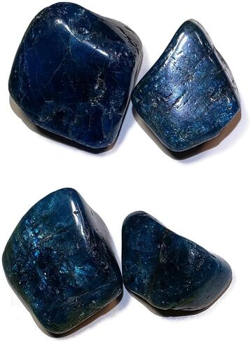 احجار كريمة كريستالية طبيعية مصقولة ومصقولة بدرجة ايه ايه من مدغشقر، قطعتين بلون ازرق اباتيت ازرق in Kuwait