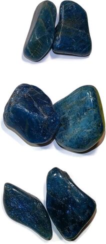 احجار كريمة كريستالية طبيعية مصقولة ومصقولة بدرجة ايه ايه من مدغشقر، قطعتين بلون ازرق اباتيت ازرق in Kuwait