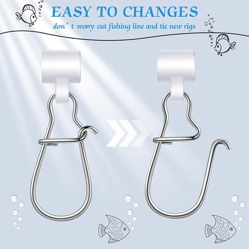 50 Pieces Fishing Line Sinker Slides with Duo Lock Fishing Clips with Hooked Snap Sinker Fishing Line Connector for Fishing Tackle in Saudi Arabia
