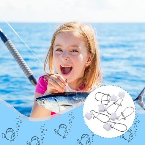 50 Pieces Fishing Line Sinker Slides with Duo Lock Fishing Clips with Hooked Snap Sinker Fishing Line Connector for Fishing Tackle in Saudi Arabia