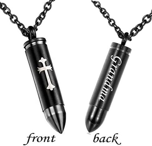 MEMORIALU سلتيك الصليب رصاصة جرة القلائد ل رماد الرجال الأسود مجوهرات جنائزية الفولاذ المقاوم للصدأ سلسلة تذكار تذكارية قلادة in Kuwait