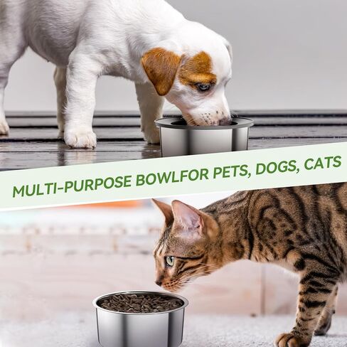 Omobolanle 2L Large Capacity Dog Water Bowl, No Spill Water Bowl for Dogs, Slow Water Feeder Stainless Dog Bowl No-Slip Pet Water Dispenser for Dogs, Cats, Pets Grey in Kuwait