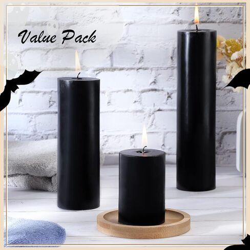 Lounsweer 12 Pieces Christmas Pillar Candles Unscented Candles Votive Candles Wax for Wedding Spa Holiday, Birthday, Home, Bath, Reception Decor, 2 x 3 Inch, 2 x 6 Inch, 2 x 8 Inch (White) in Saudi Arabia