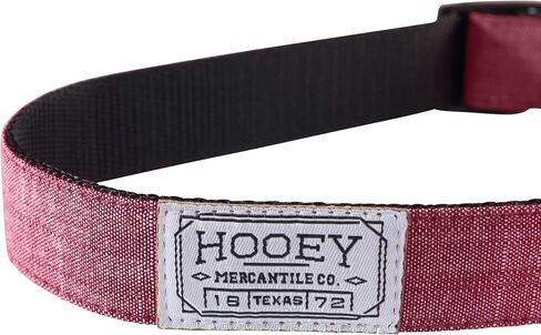 HOOEY Mercantile Dog Collar, Durable 2-Ply Polyester Webbing and Fabric Face Dog Collar, Denim/Red, Large in Kuwait