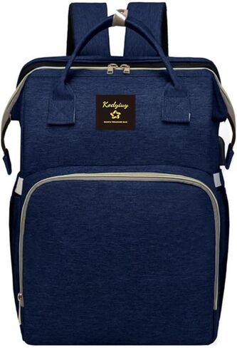 حقيبة ظهر لحفاضات الأطفال، محطة تغيير الحفاضات للسفر بسعة كبيرة، حقيبة قابلة للطي، هدية للأم الجديدة باللون الوردي والرمادي in Kuwait