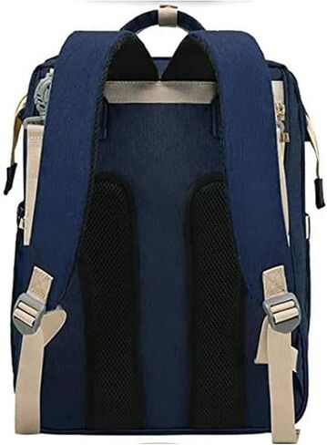 حقيبة ظهر لحفاضات الأطفال، محطة تغيير الحفاضات للسفر بسعة كبيرة، حقيبة قابلة للطي، هدية للأم الجديدة باللون الوردي والرمادي in Kuwait