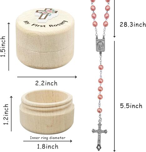 Azbuk My First Rosary and Keepsake Box for Girls, Rosary Catholic Gift for Girl, Holy First Communion Rosary Necklace Gifts Christian Gifts Catholic Baptism Gifts for Baby Birthday Baby Shower in Saudi Arabia