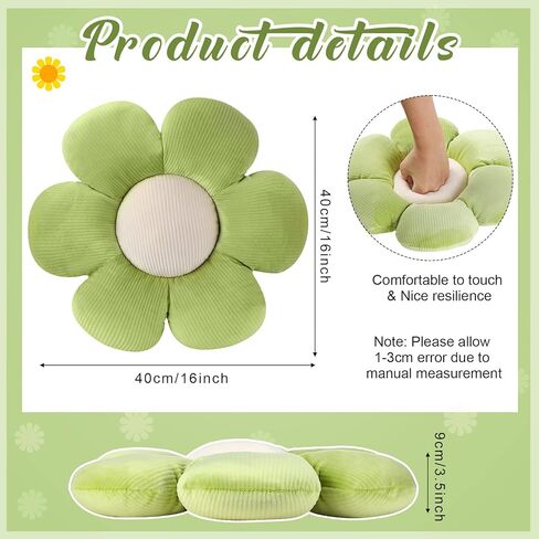 6 Pcs 16 Inch Flower Floor Pillow Seating Cushion Aesthetic Flower Pillow Sofa Floor Cushions Throw Pillow Cute Room Decor for Reading Nook Lounging Comfy Watching TV Bed Room Chair Girls Kids Teen in Saudi Arabia