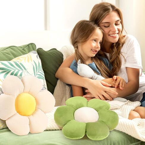 6 Pcs 16 Inch Flower Floor Pillow Seating Cushion Aesthetic Flower Pillow Sofa Floor Cushions Throw Pillow Cute Room Decor for Reading Nook Lounging Comfy Watching TV Bed Room Chair Girls Kids Teen in Saudi Arabia