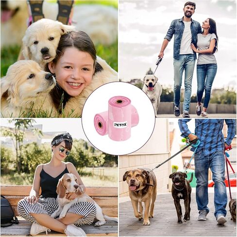 Poop Bags for Dog Waste for Puppy Outdoor Walking or Travel, Unscented, Thick and Leak-Proof Pets Poop Bags Refills, 9 x 13 Inches (10 Pink Refill Rolls, 15 Per Roll) in Kuwait