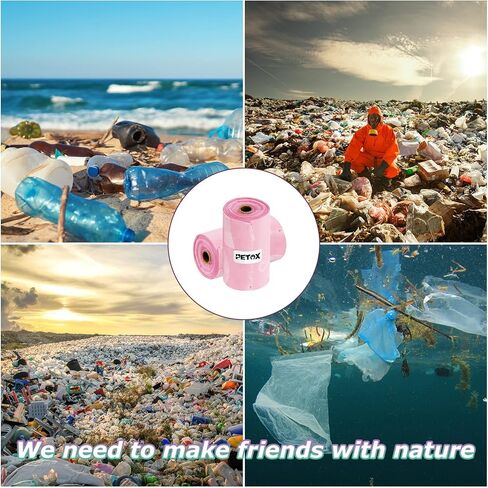 Poop Bags for Dog Waste for Puppy Outdoor Walking or Travel, Unscented, Thick and Leak-Proof Pets Poop Bags Refills, 9 x 13 Inches (10 Pink Refill Rolls, 15 Per Roll) in Kuwait