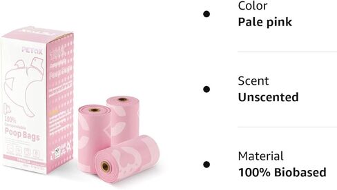 Poop Bags for Dog Waste for Puppy Outdoor Walking or Travel, Unscented, Thick and Leak-Proof Pets Poop Bags Refills, 9 x 13 Inches (10 Pink Refill Rolls, 15 Per Roll) in Kuwait