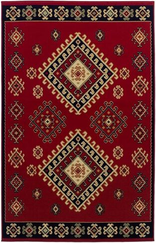 SUPERIOR Traditional Santa Fe Area Rug Collection 3 x 5- Red in Kuwait