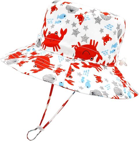 طفل قبعة الشمس مع رفرف الرقبة طفل القبعات للبنين بنات الرضع قبعة الشمس طفل قبعة بحافة لطيف الطفل قبعة الشاطئ UPF 50+ in Kuwait