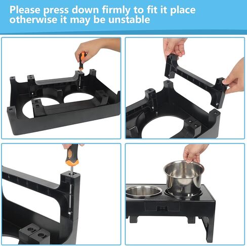 Aututer Elevated Dog Bowls Dog Bowl Stand, 3 Heights Adjustable Dog Bowl Stands with 2 Stainless Steel Dog Bowls for Large Medium Small Dogs Cats in Kuwait