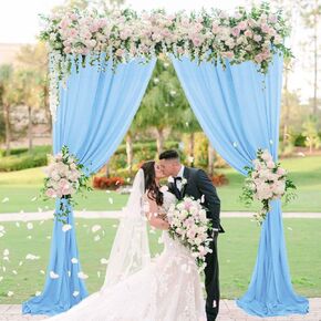 FUHSY Sheer Curtains Tulle Champagne Backdrop Curtain 2 Panels 28x108 Inches Chiffon Backdrop Curtains for Parties Wedding Arch Drapes Fabric for Reception Cream Chiffon Curtains for Backdrop in Kuwait