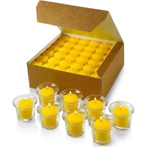 Set of 72 Votive Citronella Candles - Summer Scented Candles - for Indoor/Outdoor Use - 10 Hour Burn Time - Made in USA in Kuwait