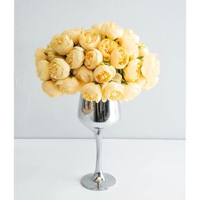 Billibobbi Artificial Flowers with vase, Table Centerpieces for Dining Room, Faux Roses Flowers Arrangements in Vase, Home Tray Vanity Nightstand Hotel Decor，Yellow in Saudi Arabia