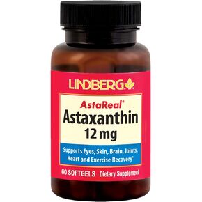 Lindberg Astaxanthin 12mg | 60 Softgels | Non-GMO, Gluten Free Supplement in Kuwait