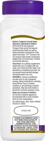 Fish Oil 1000 mg 90 Enteric Coated Softgels, 21st Century in Saudi Arabia