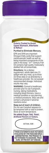 Fish Oil 1000 mg 90 Enteric Coated Softgels, 21st Century in Saudi Arabia