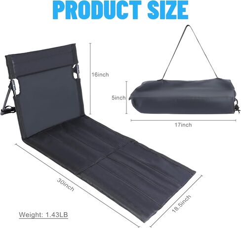 كرسي استرخاء محمول للشاطئ، كراسي استرخاء قابلة للطي للبالغين، بساط تسمير مثالي لحمامات الشمس، كرسي شاطئ للفناء والتخييم خفيف الوزن in Kuwait