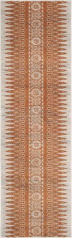 مجموعة SAFAVIEH Evocy مقاس 2'2" x 7' عاجي / برتقالي EVK226S بوهو غير قابل للتساقط في غرفة المعيشة ومدخل الردهة وغرفة النوم وسجادة عداء in Kuwait