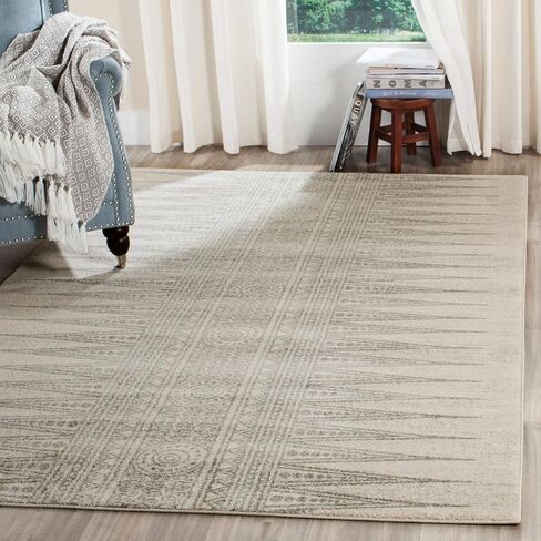 SAFAVIEH Evoke Collection 2'2" x 4' Ivory/Blue EVK226C Boho Non-Shedding Living Room Bedroom Accent Rug in Saudi Arabia