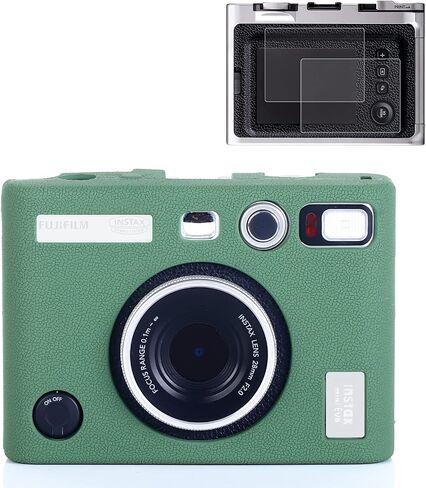 Pocoukate Protective Case for Instax Mini EVO, Soft Silicone Cover Bag with Screen Protector for Fujifilm Instax Mini EVO Instant Camera - Pink in Saudi Arabia