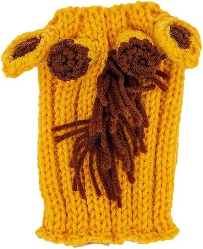 زي الزرافة من Zoo Snoods للكلاب والقطط - غطاء رأس دافئ بدون غطاء للأذن للحيوانات الأليفة، زي للكلاب للشتاء والهالوين والكريسماس ورأس السنة الجديدة، أغطية أذن من الغزل الناعم (متوسط) in Kuwait