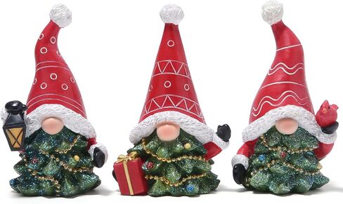 Hodao 3 PCS Christmas Gnomes Decorations Xmas Hat Gnomes Figurines Decors Handmade Elf Scandinavian Tomte Gnomes Figurines for Xmas Decor Gift - Christmas Party Home Gnomes Decorations in Kuwait