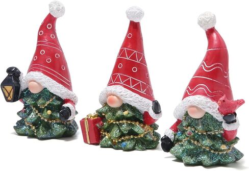 Hodao 3 PCS Christmas Gnomes Decorations Xmas Hat Gnomes Figurines Decors Handmade Elf Scandinavian Tomte Gnomes Figurines for Xmas Decor Gift - Christmas Party Home Gnomes Decorations in Kuwait