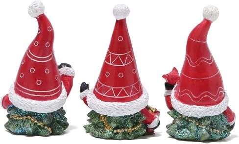 Hodao 3 PCS Christmas Gnomes Decorations Xmas Hat Gnomes Figurines Decors Handmade Elf Scandinavian Tomte Gnomes Figurines for Xmas Decor Gift - Christmas Party Home Gnomes Decorations in Kuwait