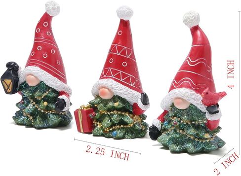 Hodao 3 PCS Christmas Gnomes Decorations Xmas Hat Gnomes Figurines Decors Handmade Elf Scandinavian Tomte Gnomes Figurines for Xmas Decor Gift - Christmas Party Home Gnomes Decorations in Kuwait