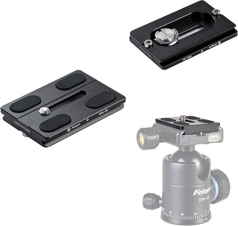 Fotopro Universal Arca-Swiss 40mm Aluminium Quick Release Plate, Easy Tight for Professional Bball Head Tripod, Quick Removable Plate for DSLR Camera&Heavy Lens, Skidproof QR Plate QAL-40 in Kuwait