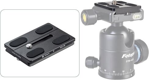 Fotopro Universal Arca-Swiss 40mm Aluminium Quick Release Plate, Easy Tight for Professional Bball Head Tripod, Quick Removable Plate for DSLR Camera&Heavy Lens, Skidproof QR Plate QAL-40 in Kuwait