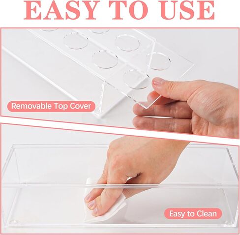 مزهرية زهرة أكريليك مستطيلة مقاس 11.8 سم من Hmdivor، 12 فتحة، قطعة مركزية من الزهور الشفافة لديكور المنزل وطاولة الطعام في الزفاف in Kuwait