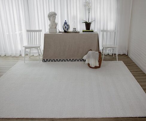 Erin Gates by Momeni Ledgebrook Washington Ivory Hand Woven Polyester Area Rug 3'9" X 5'9" in Saudi Arabia