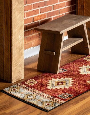 Rugs.com Pioneer Collection Rug – 2' x 3' Brick Medium-Pile Rug Perfect for Living Rooms, Large Dining Rooms, Open Floorplans in Kuwait
