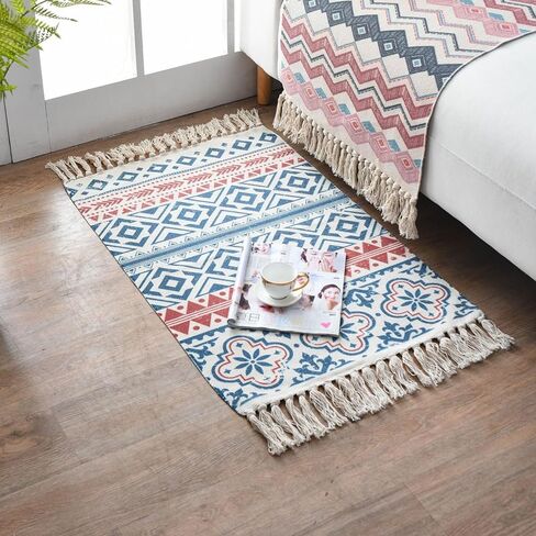 سجاد YRXRUS Valentine Day Boho Area Rugs، سجاد قطني لديكور الغرفة، سجاد شرابة، 23.6 × 35.4 بوصة للحفلات، المعيشة، غرفة النوم، غرفة الغسيل، المطبخ، ديكور المنزل المدخل in Saudi Arabia