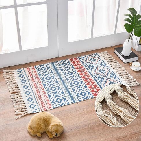 سجاد YRXRUS Valentine Day Boho Area Rugs، سجاد قطني لديكور الغرفة، سجاد شرابة، 23.6 × 35.4 بوصة للحفلات، المعيشة، غرفة النوم، غرفة الغسيل، المطبخ، ديكور المنزل المدخل in Saudi Arabia
