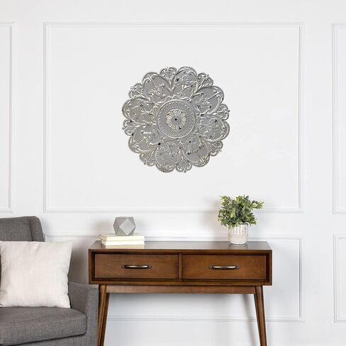 ديكور حائط Stratton Home Decor S07730، عرض × 0.75 عمق × 28.00 ارتفاع، رمادي in Saudi Arabia