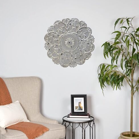 ديكور حائط Stratton Home Decor S07730، عرض × 0.75 عمق × 28.00 ارتفاع، رمادي in Saudi Arabia