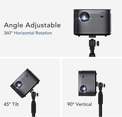 Universal Projector Tripod Stand Black, Up to 49 Inch Extendable Tripod, Floor Stand Holder - Compatible with Most Single Hole Projector, DSLRs, Digital Cameras and Action Cameras in Kuwait